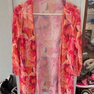 Women's Vibrant Pink and Orange Swim Coverup